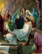 DCIMA QUARTA ESTAO DA VIA SACRA: Jesus  depositado no sepulcro