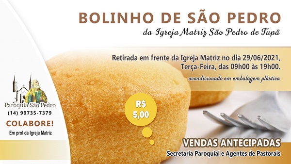 So Pedro de Tup realiza a venda do 'Bolinho de So Pedro'