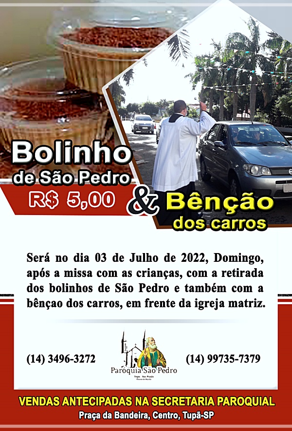 Vendas do Bolinho de So Pedro e bno dos carros