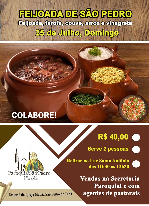 So Pedro de Tup promove a 'Feijoada de  So Pedro'