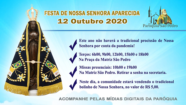 So Pedro de Tup divulga programao para o Dia de Nossa Senhora Aparecida