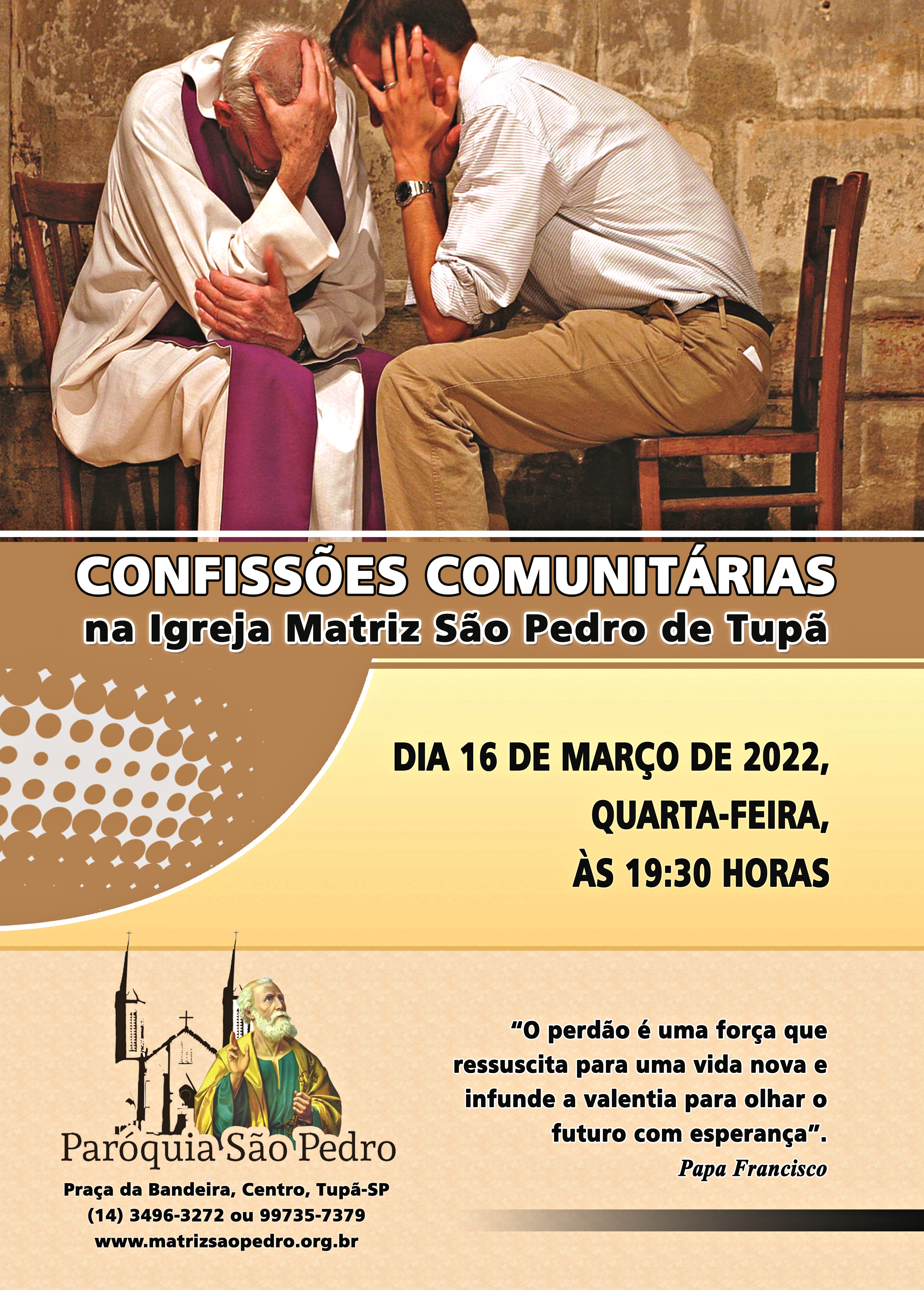 Confisses Comunitrias da Quaresma sero realizadas na So Pedro de Tup