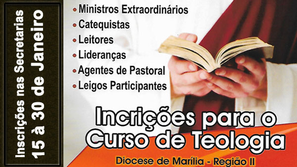 Sero abertas as inscries para o Curso de Teologia em 2019