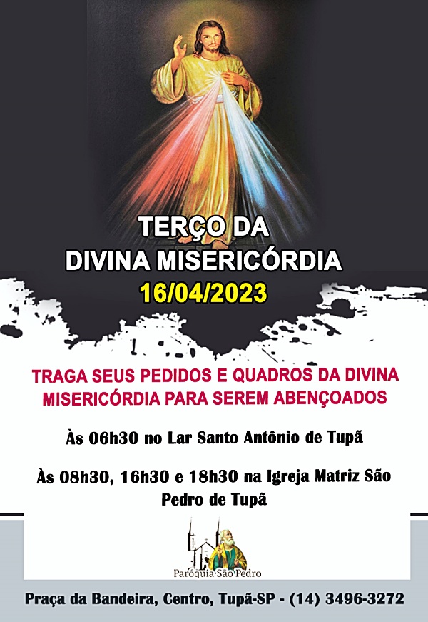 So Pedro de Tup realizar tero antes das missas no domingo da divina misericordia