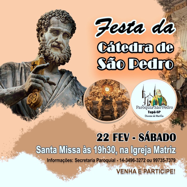 So Pedro de Tup celebra Festa da Ctedra de So Pedro no dia 22 de Fevereiro