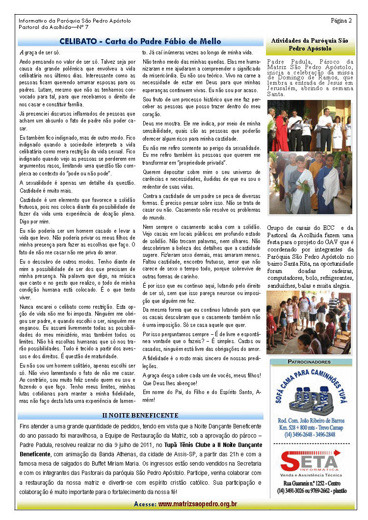 Parquia So Pedro de Tup - A servio do evangelho