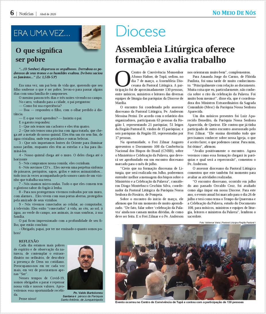 Jornal No Meio de Ns - Diocese de Marlia/SP
