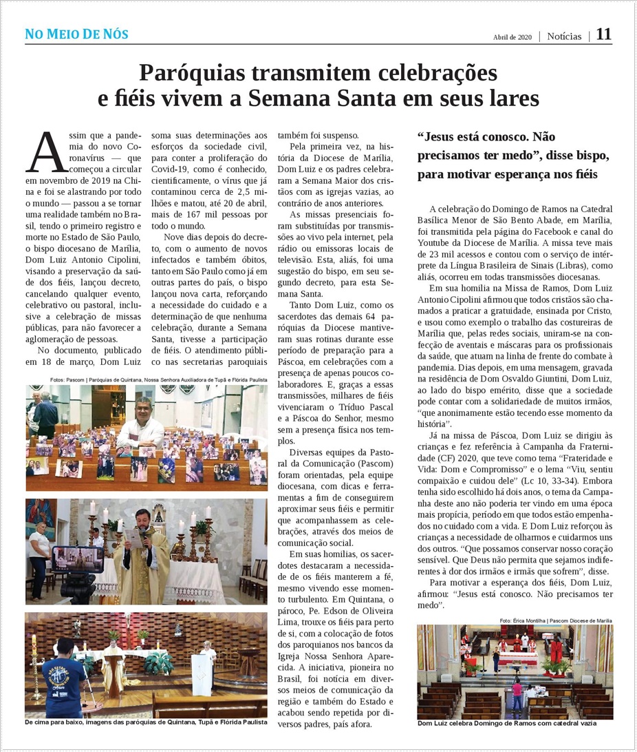 Jornal No Meio de Ns - Diocese de Marlia/SP