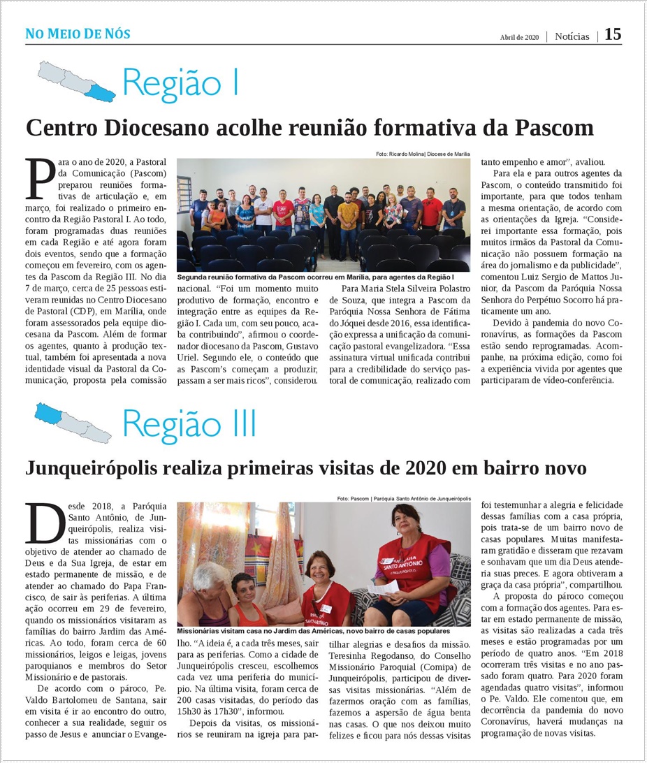 Jornal No Meio de Ns - Diocese de Marlia/SP