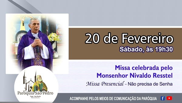 Monsenhor Nivaldo Resstel celebrar missa na So Pedro de Tup