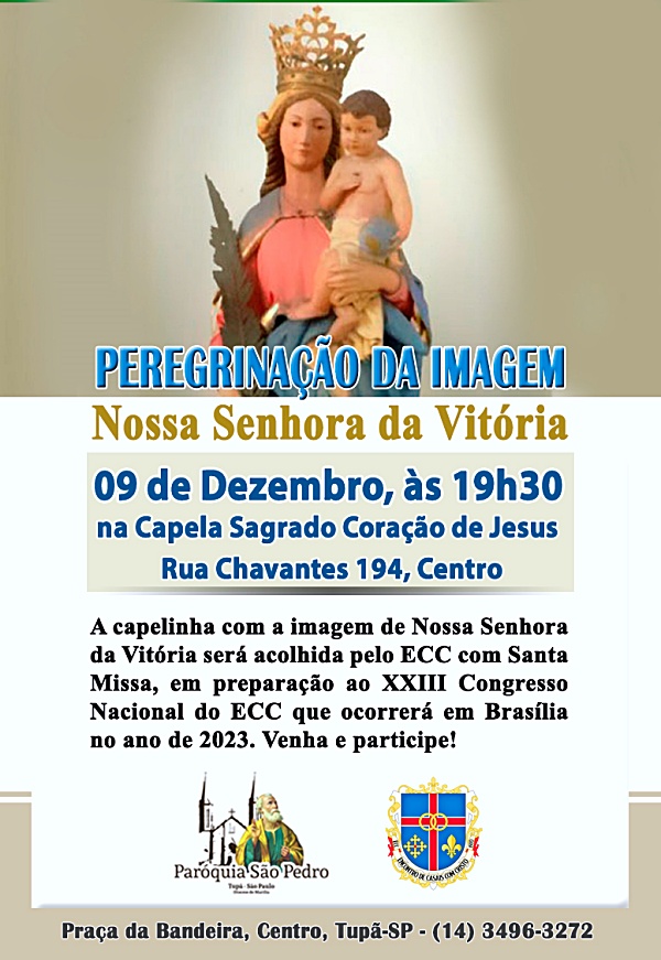 ECC paroquial acolher imagem peregrina de Nossa Senhora da Vitria