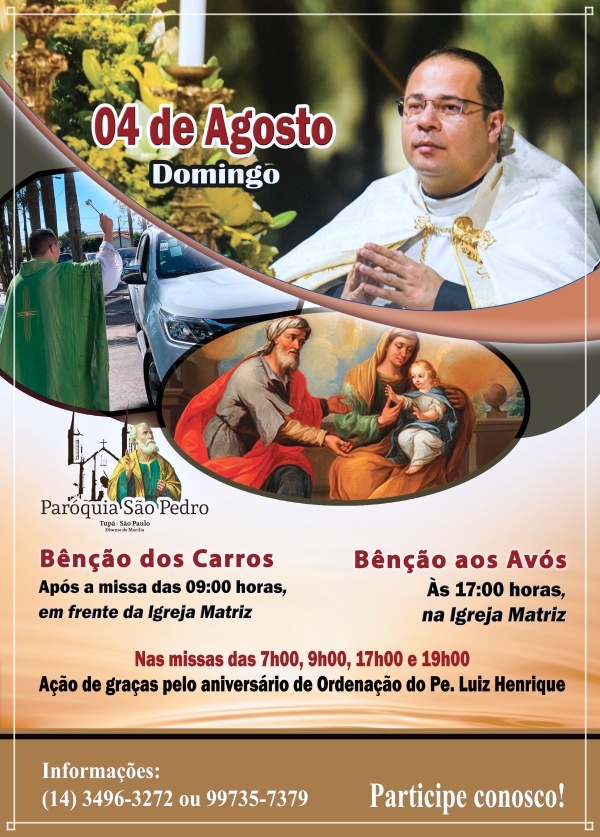 So Pedro de Tup ter celebraes especiais no dia 04 de agosto