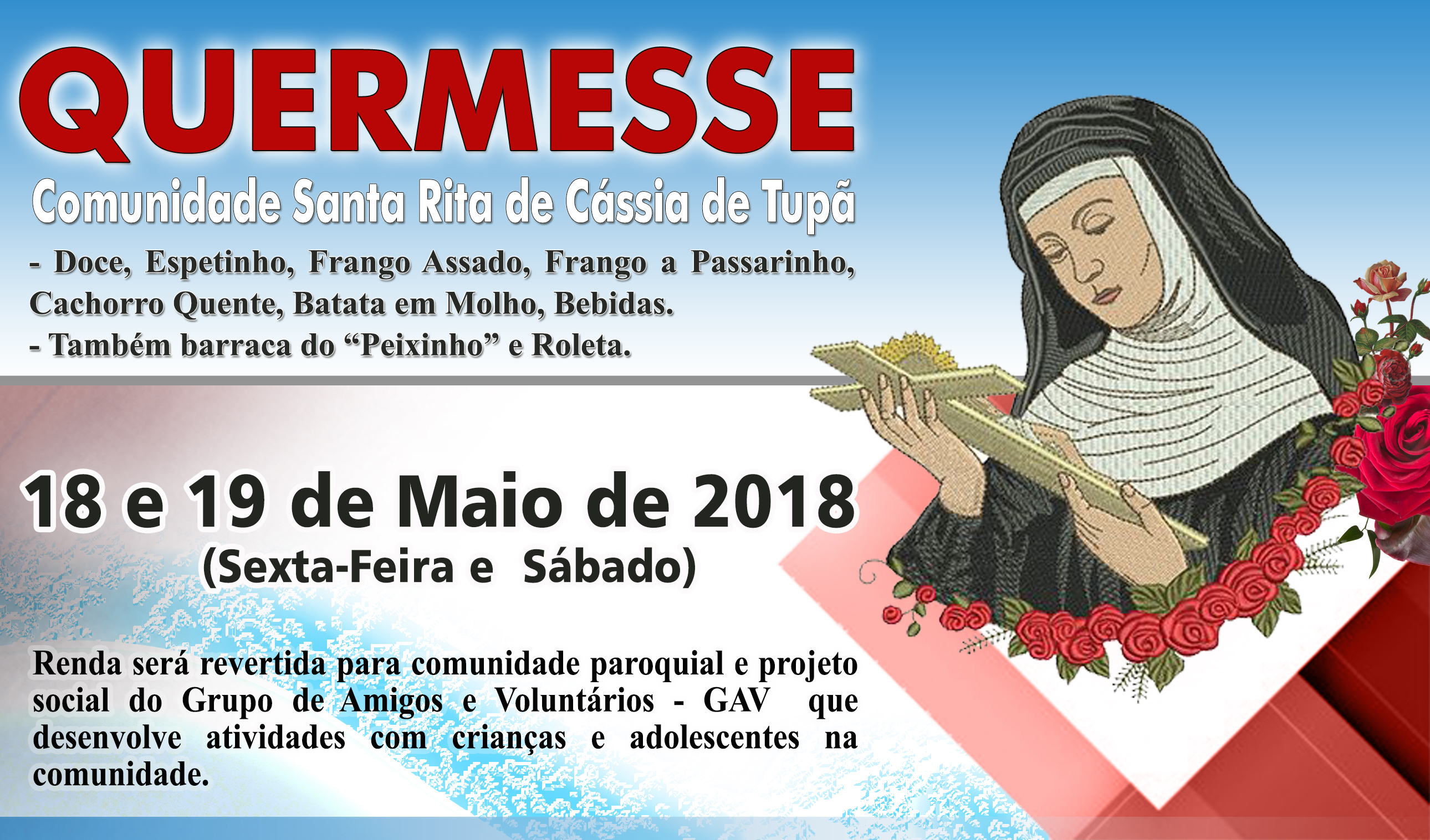 Comunidade Santa Rita de Cssia promover Quermesse Beneficente