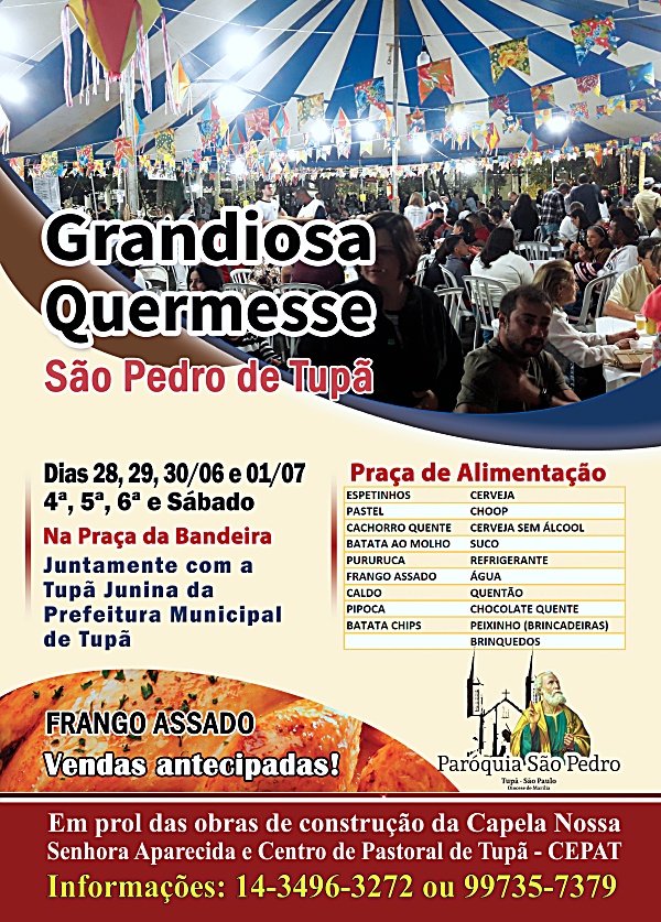 Tradicional Quermesse ser realizada dentro das comemoraes do Padroeiro So Pedro