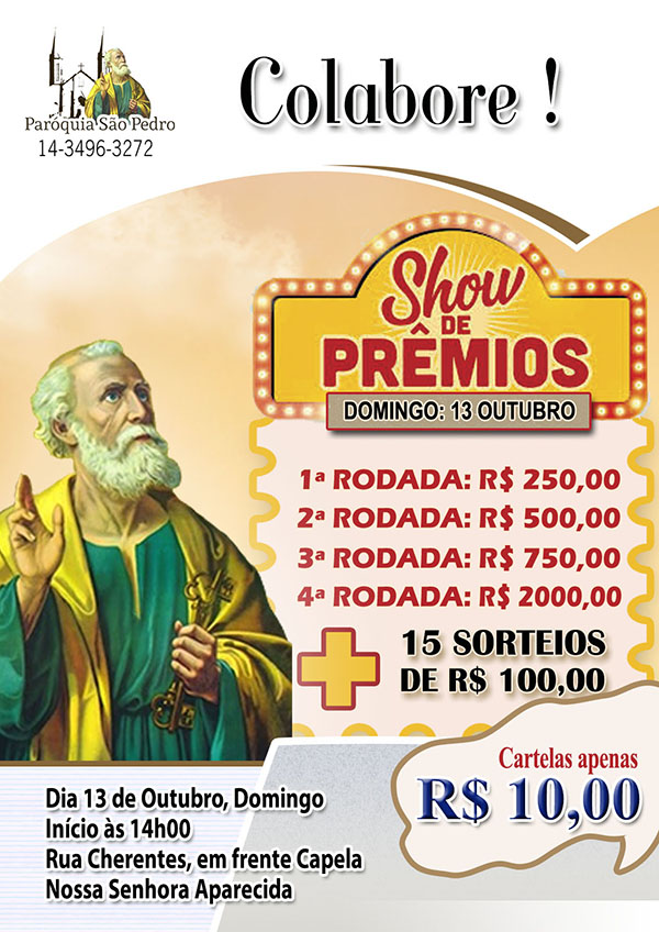 So Pedro de Tup realizar Show de Prmios no ms de outubro