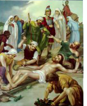 DÉCIMA PRIMEIRA ESTAÇÃO DA VIA SACRA: Jesus é pregado na cruz DÉCIMA PRIMEIRA ESTAÇÃO DA VIA SACRA: Jesus é pregado na cruz